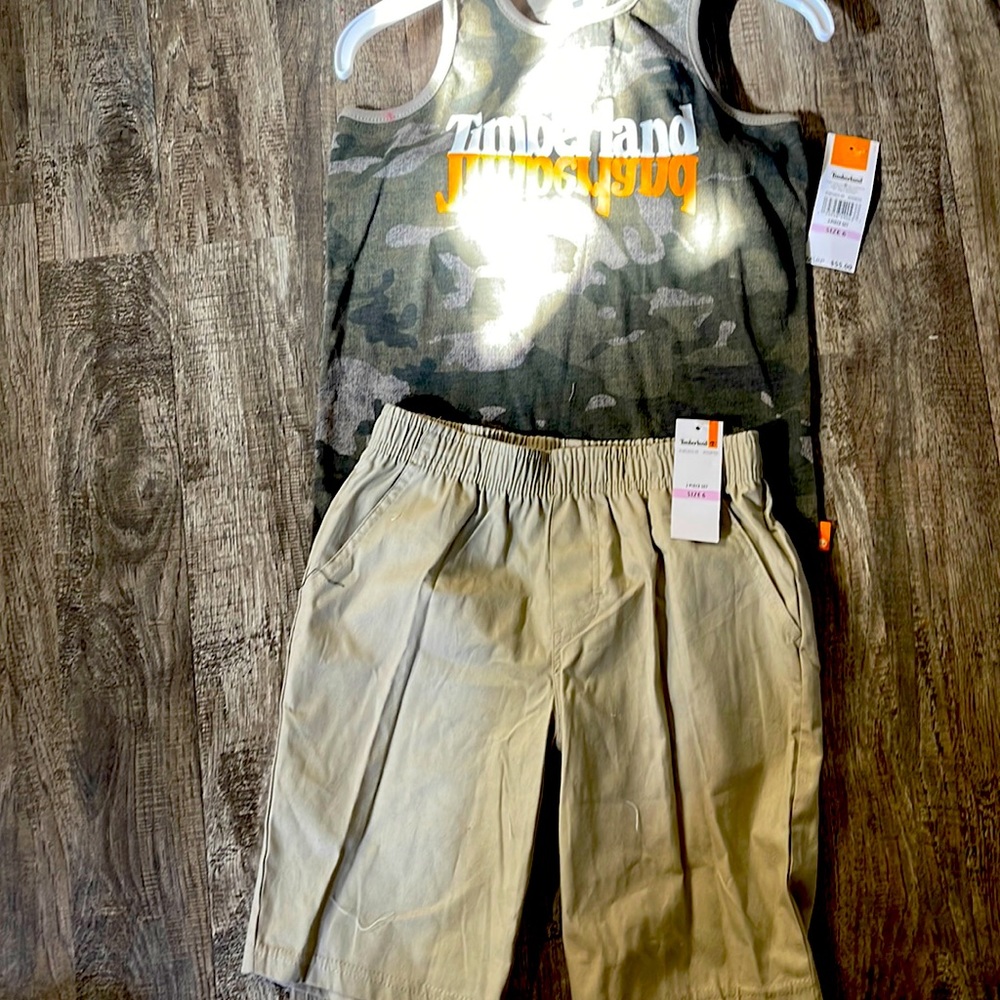 Timberland size 6 boys shorts set